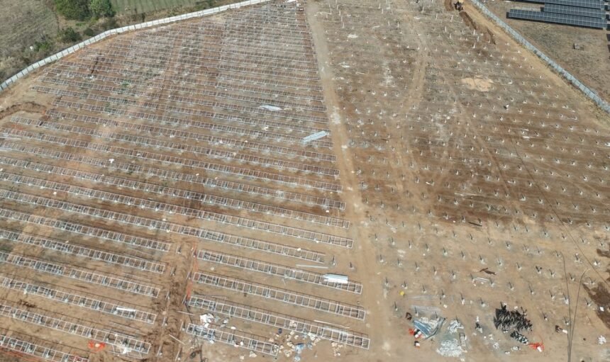 Solar mounting structure installation by Kamaxi Electricals