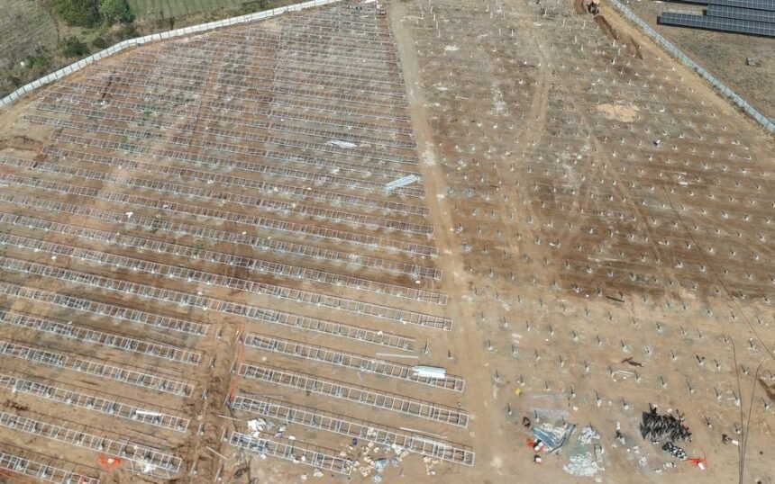Solar mounting structure installation by Kamaxi Electricals