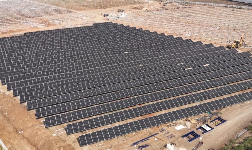 Solar plant aerial view by Kamaxi Electricals
