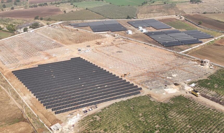 Solar plant aerial view by Kamaxi Electricals