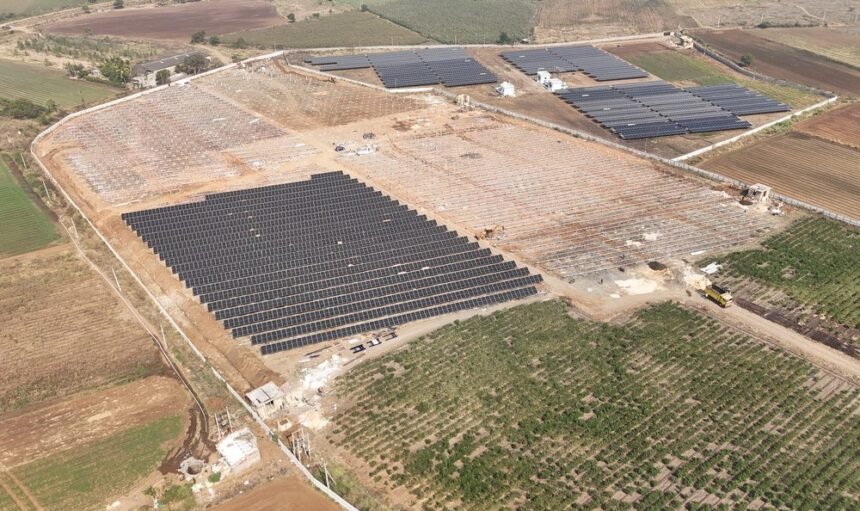 Solar plant aerial view by Kamaxi Electricals