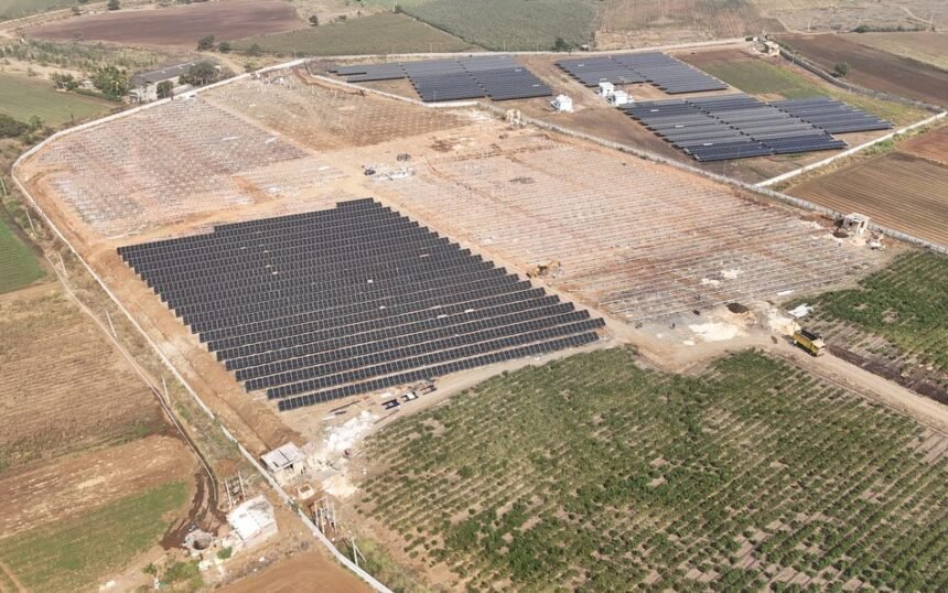 Solar plant aerial view by Kamaxi Electricals