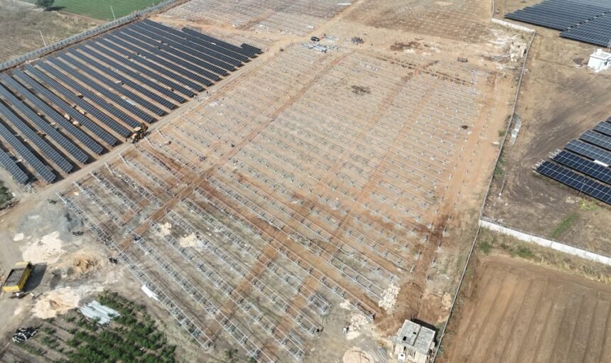 Solar plant construction aerial by Kamaxi Electricals