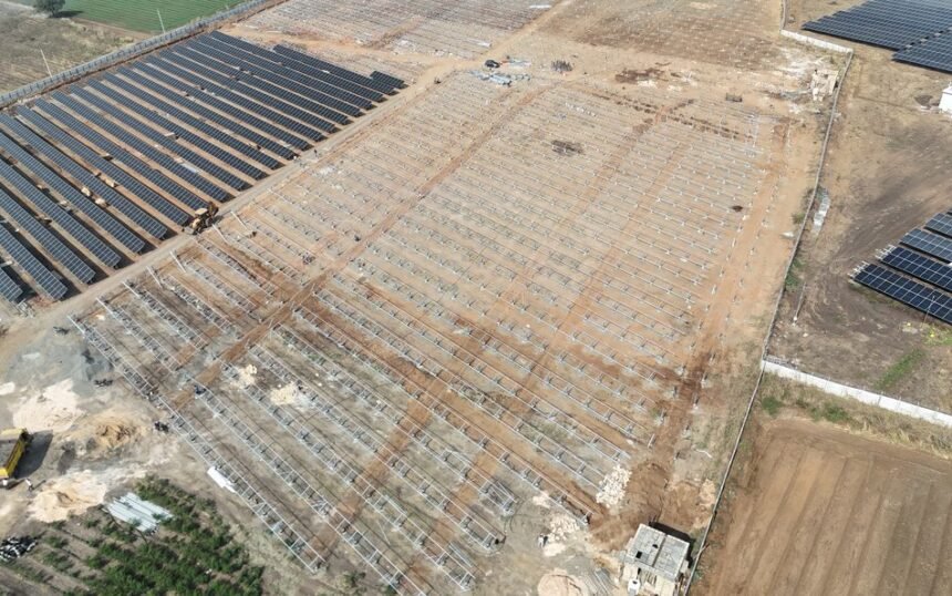 Solar plant construction aerial by Kamaxi Electricals